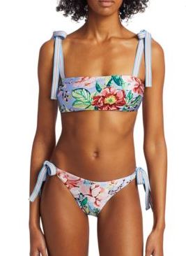 Bellitude Two-Piece Floral Bandeau Bikini Set